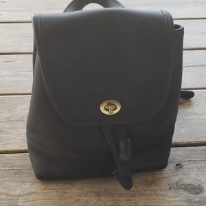 90's Vintage leather coach mini turnlock backpack